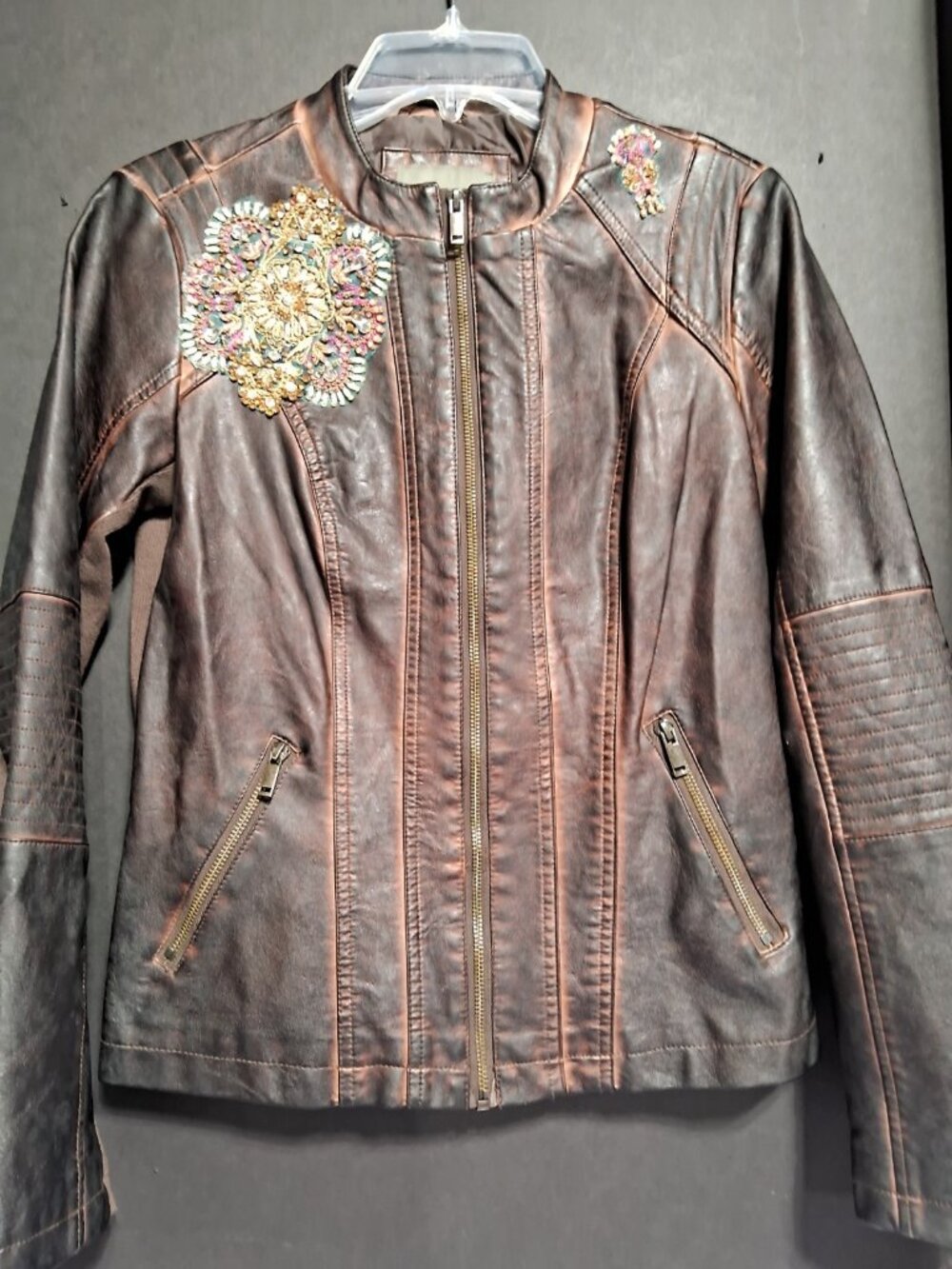 Maurice~Rock 'N Roll Aerosmith Faux Leather 1975 Band Jacket~Size Small/Medium - Picture 2 of 8